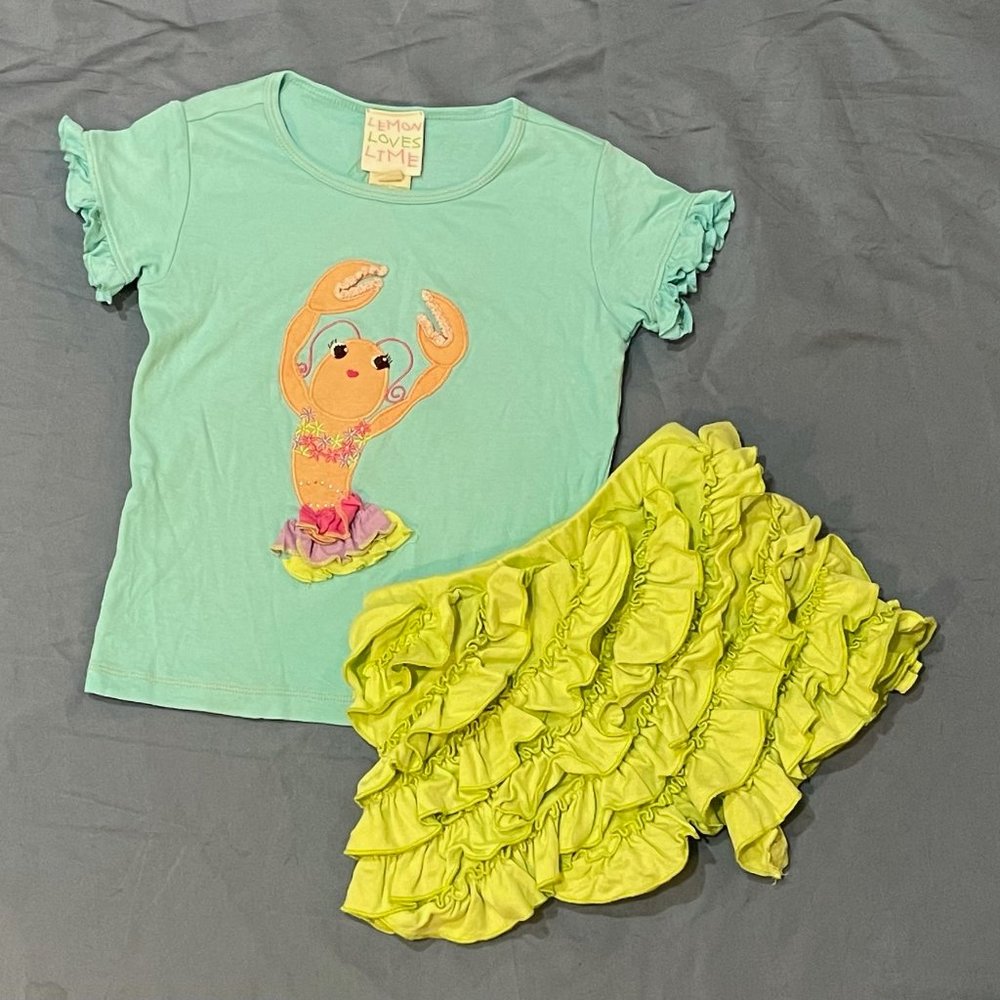Lemon Loves Lime 2 pc Set - Rhumba shorts, size 6